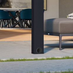 Stockholm pergola aluminium gris 350x810cm avec stores - PALRAM