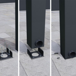 Stockholm pergola aluminium gris 350x950cm avec stores - Palram - Canopia