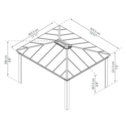 Pergola  Dallas 4300 de Canopia by Palram an aluminium et polycarbonate+LEDS