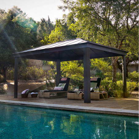 Pergola  Dallas 4900 de Canopia by Palram an aluminium et polycarbonate+LEDS