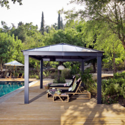Pergola  Dallas 4900 de Canopia by Palram an aluminium et polycarbonate+LEDS