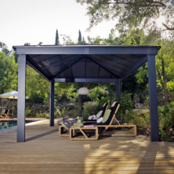 Pergola  Dallas 4900 de Canopia by Palram an aluminium et polycarbonate+LEDS