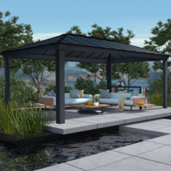 Pergola  Dallas 6100 de Canopia by Palram an aluminium et polycarbonate+LEDS