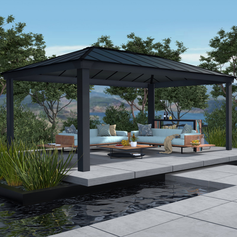 Pergola  Dallas 6100 de Canopia by Palram an aluminium et polycarbonate+LEDS