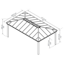 Pergola  Dallas 6100 de Canopia by Palram an aluminium et polycarbonate+LEDS