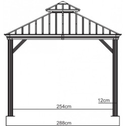 Tonnelle Messina 298x363cm en aluminium anthracite - SOJAG