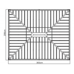 Tonnelle Messina 298x363cm en aluminium anthracite - SOJAG