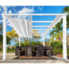 Pergola en alu blanc et toile réglable 350x350cm Florida - Paragon