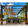 Pergola en alu marron foncé toile réglable 350x350cm Florida - Paragon