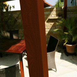 Pergola en alu marron foncé toile réglable 350x350cm Florida - Paragon