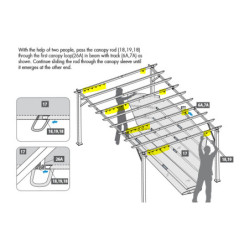 Pergola en alu marron et toile réglable 350x505cm Florence - Paragon