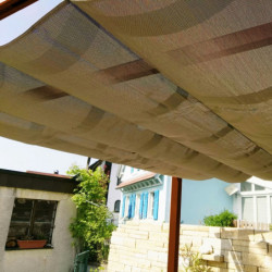 Pergola en alu marron foncé toile réglable 350x505cm Florence, Paragon
