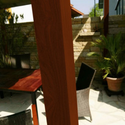 Pergola en alu marron foncé toile réglable 350x505cm Florence, Paragon