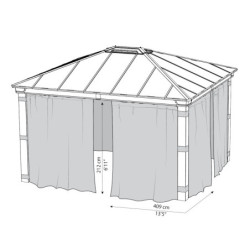 Ensemble de rideaux pour pergolas Dallas 4300 de 15,5m² - Palram - Canopia