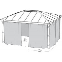 Ensemble de rideaux pour pergolas Dallas 4900 de 18m² - Palram - Canopia