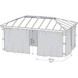 Ensemble de rideaux pour pergolas Dallas 6100 de 22m² - Palram - Canopia