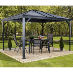 Tonnelle VENTURA 296x296cm en aluminium anthracite - SOJAG