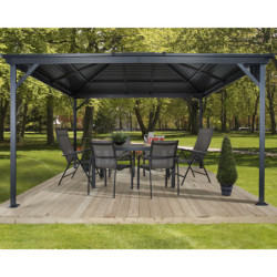 Tonnelle VENTURA 296x296cm en aluminium anthracite - SOJAG