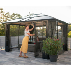 Pergola Savino aluminium anthracite et polycarbonate 8mm SOJAG