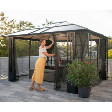Pergola Savino aluminium anthracite et polycarbonate 8mm SOJAG