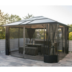 Pergola Savino aluminium anthracite et polycarbonate 8mm SOJAG