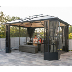 Pergola Savino aluminium anthracite et polycarbonate 8mm SOJAG
