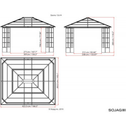 Pergola Savino aluminium anthracite et polycarbonate 8mm SOJAG