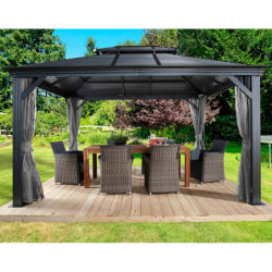 Tonnelle Mykonos 299x425cm en aluminium anthracite - SOJAG