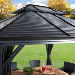 Tonnelle Mykonos 364x483cm en aluminium anthracite - SOJAG