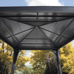 Tonnelle South Beach 363x363cm en aluminium anthracite - SOJAG