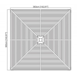 Tonnelle South Beach 363x363cm en aluminium anthracite - SOJAG