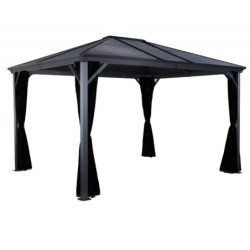 Rideaux en polyester gris pour pergola Ventura 10x10  SOJAG