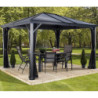 Rideaux en polyester gris pour pergola Ventura 10x10  SOJAG