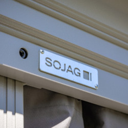 Rideaux en polyester champagne pour pergola Messina 10x12  SOJAG