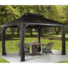 Rideaux en polyester gris pour pergola Messina 12x16  SOJAG