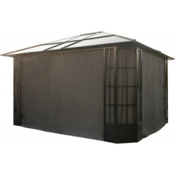 Rideaux en polyester gris pour pergola Savino 12x14 SOJAG