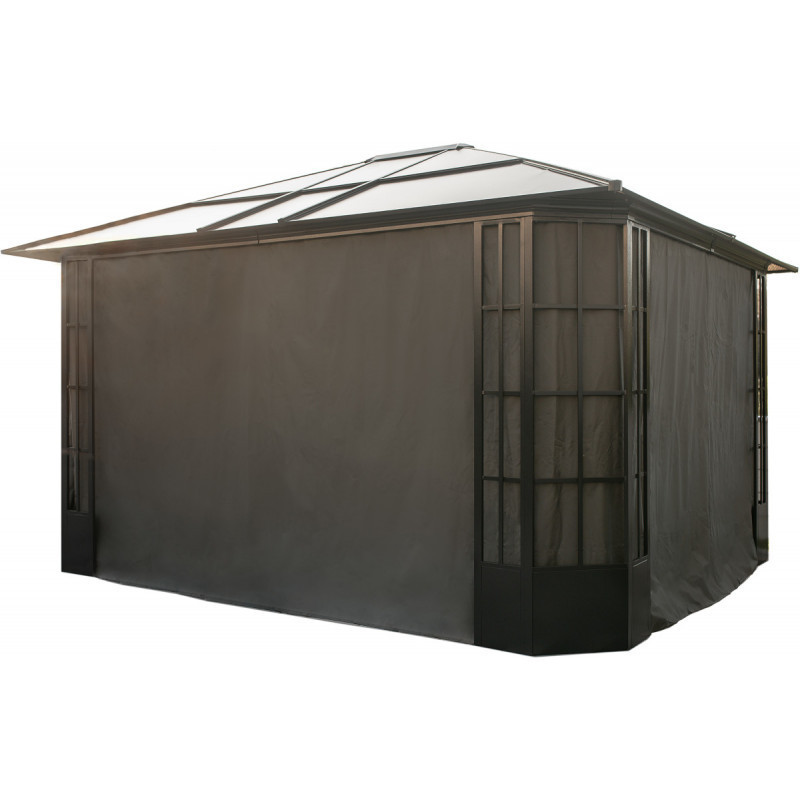 Rideaux en polyester gris pour pergola Savino 12x14 SOJAG