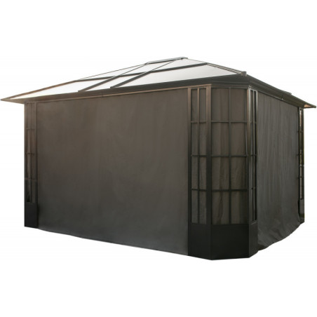 Rideaux en polyester gris pour pergola Savino 12x14 SOJAG