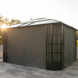 Rideaux en polyester gris pour pergola Savino 12x14 SOJAG