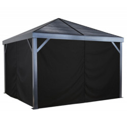 Rideaux en polyester gris pour pergola South Beach 12x12 SOJAG