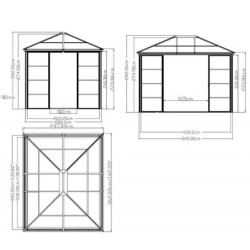 Jardin d’hiver Castel 362x298cm aluminium et polycarbonate SOJAG