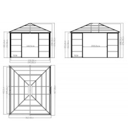 Jardin d’hiver Castel 362x427cm aluminium et polycarbonate SOJAG