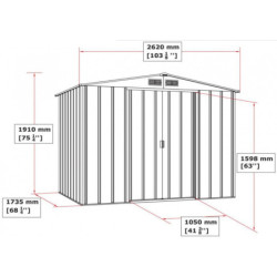 Abri en métal anthracite Titan Premium 4,77m² DURAMAX