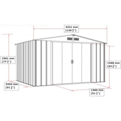 Abri en métal anthracite Colussus 7,79m² - parois hautes DURAMAX