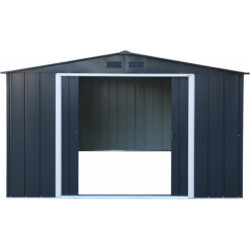 Abri en métal anthracite Colussus 7,79m² - parois hautes DURAMAX