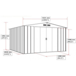 Abri en métal anthracite Colussus 9,72m² - parois hautes DURAMAX