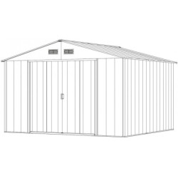 Abri en métal anthracite Colussus 9,72m² - parois hautes DURAMAX