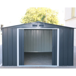 Abri en métal anthracite Colussus 11,69m² - Parois hautes DURAMAX
