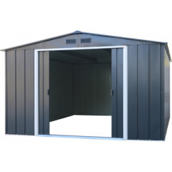 Abri en métal anthracite Colussus 11,69m² - Parois hautes DURAMAX