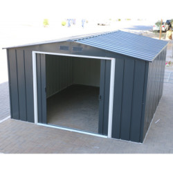 Abri en métal anthracite Colussus 11,69m² - Parois hautes DURAMAX